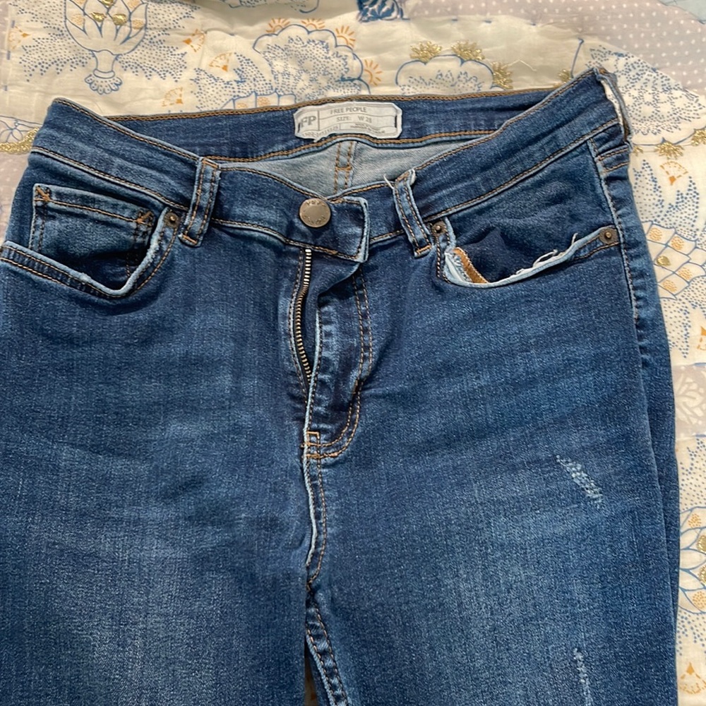 Free People Fringe bottom Jeans